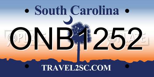 ONB1252 South Carolina License Plate