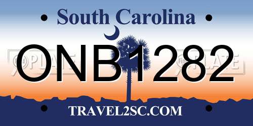 ONB1282 South Carolina License Plate