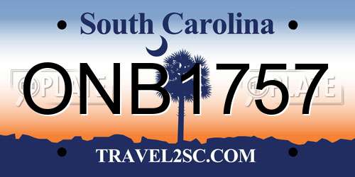 ONB1757 South Carolina License Plate