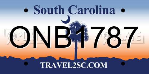 ONB1787 South Carolina License Plate