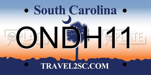 ONDH11 South Carolina License Plate
