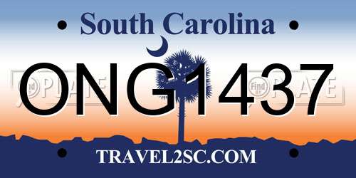 ONG1437 South Carolina License Plate