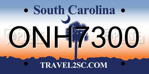 ONH7300 South Carolina License Plate