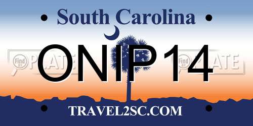 ONIP14 South Carolina License Plate