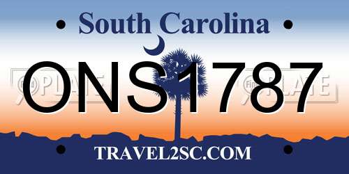 ONS1787 South Carolina License Plate