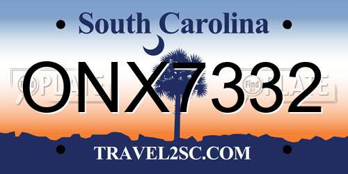ONX7332 South Carolina License Plate