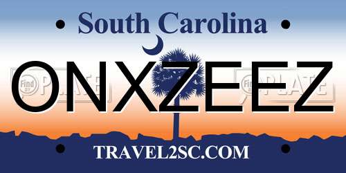 ONXZEEZ South Carolina License Plate