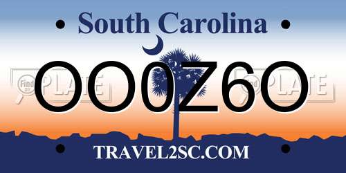 OO0Z6O South Carolina License Plate