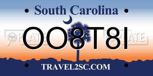 OO8T8I South Carolina License Plate