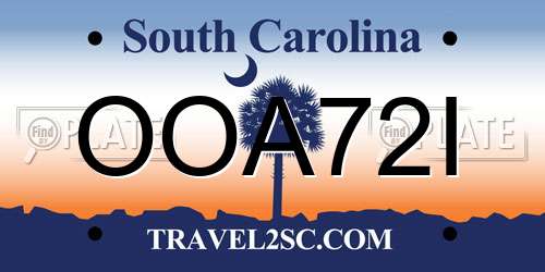 OOA72I South Carolina License Plate