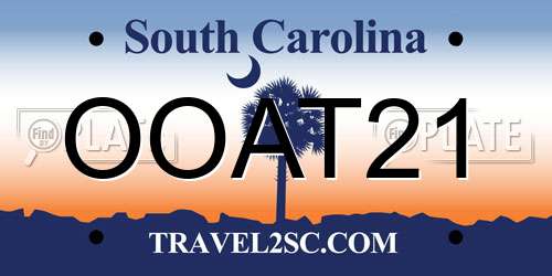 OOAT21 South Carolina License Plate