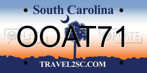 OOAT71 South Carolina License Plate