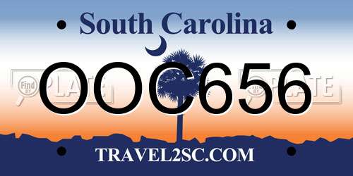 OOC656 South Carolina License Plate
