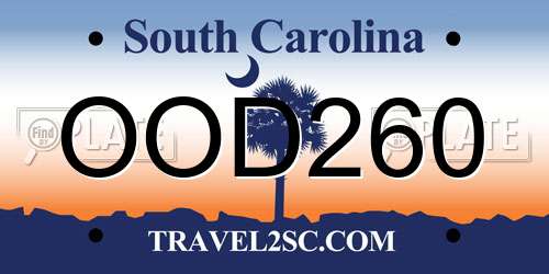 OOD260 South Carolina License Plate