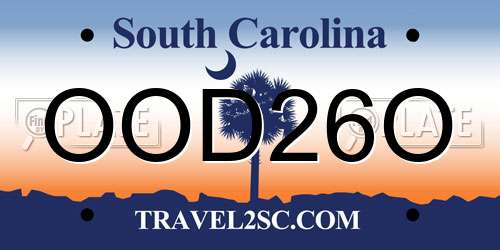 OOD26O South Carolina License Plate