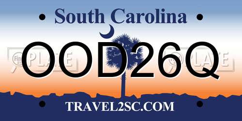OOD26Q South Carolina License Plate
