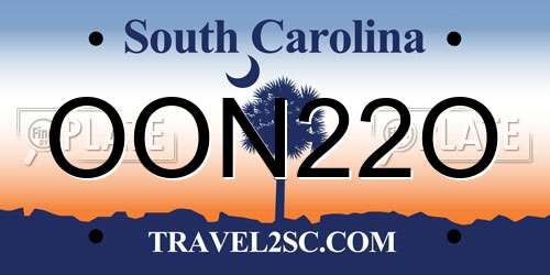 OON22O South Carolina License Plate