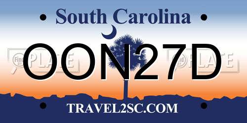 OON27D South Carolina License Plate