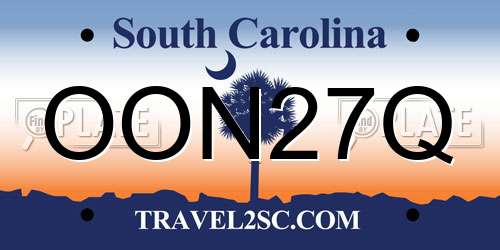 OON27Q South Carolina License Plate