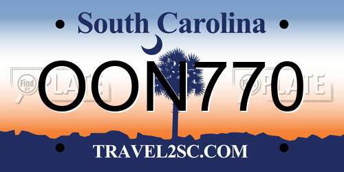 OON770 South Carolina License Plate