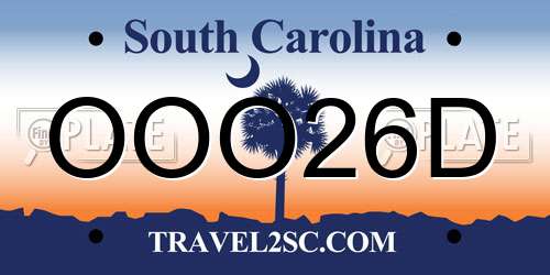 OOO26D South Carolina License Plate
