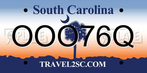 OOO76Q South Carolina License Plate
