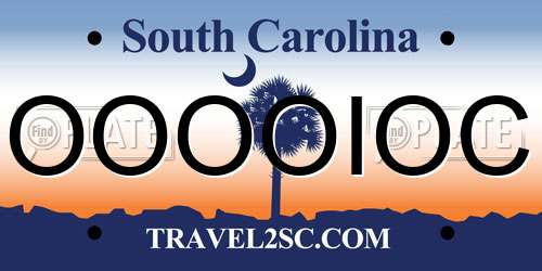 OOOOIOC South Carolina License Plate