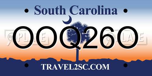OOQ26O South Carolina License Plate
