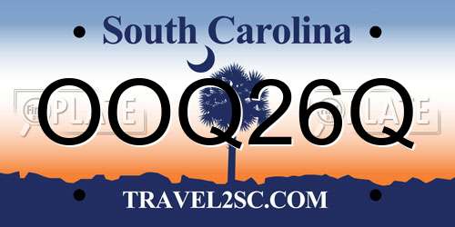 OOQ26Q South Carolina License Plate