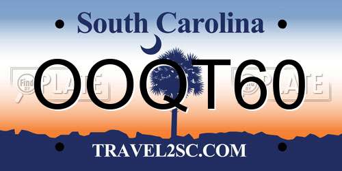 OOQT60 South Carolina License Plate