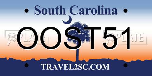 OOST51 South Carolina License Plate