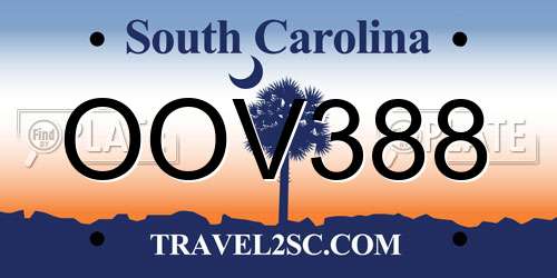 OOV388 South Carolina License Plate