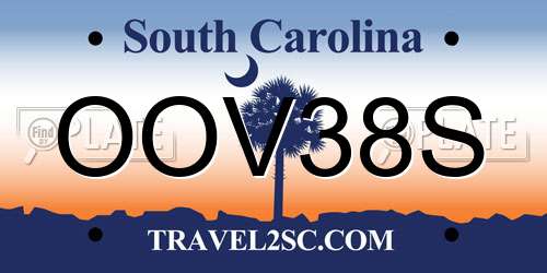 OOV38S South Carolina License Plate