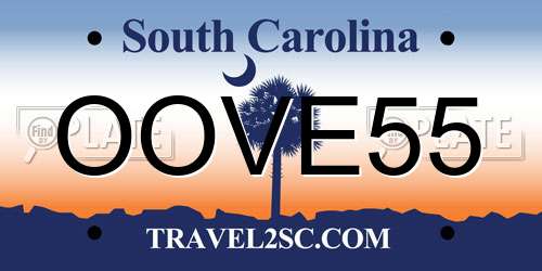 OOVE55 South Carolina License Plate