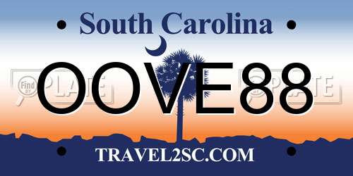 OOVE88 South Carolina License Plate