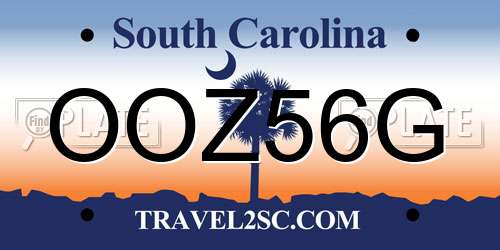 OOZ56G South Carolina License Plate