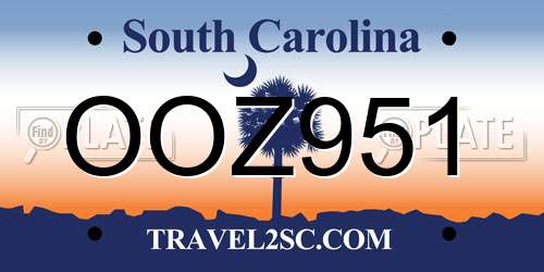 OOZ951 South Carolina License Plate