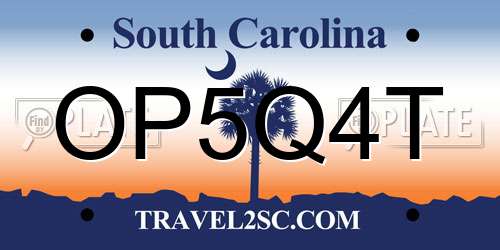 OP5Q4T South Carolina License Plate