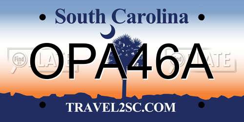 OPA46A South Carolina License Plate