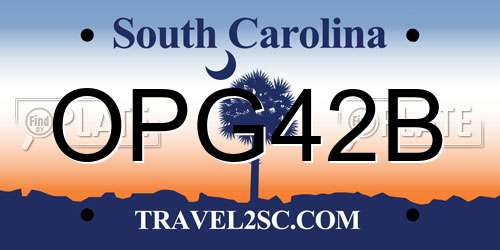 OPG42B South Carolina License Plate