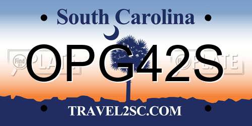 OPG42S South Carolina License Plate