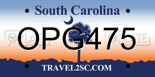 OPG475 South Carolina License Plate