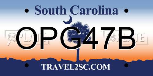 OPG47B South Carolina License Plate