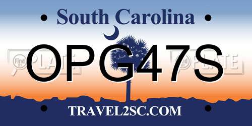 OPG47S South Carolina License Plate