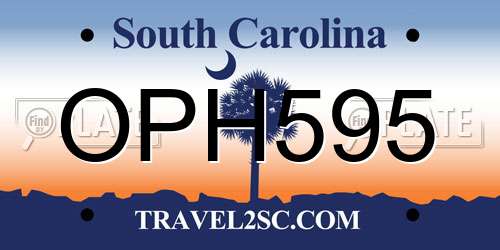 OPH595 South Carolina License Plate