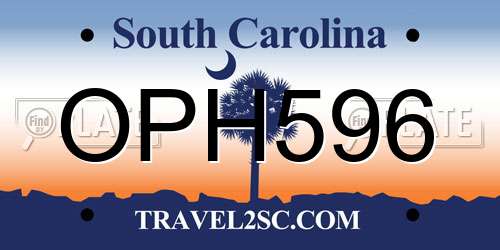OPH596 South Carolina License Plate