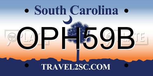 OPH59B South Carolina License Plate