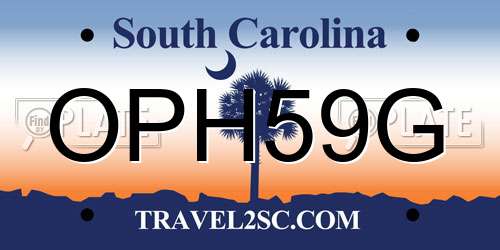 OPH59G South Carolina License Plate