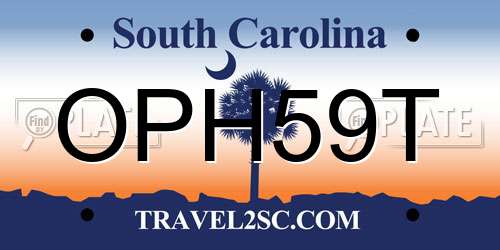 OPH59T South Carolina License Plate