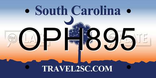 OPH895 South Carolina License Plate